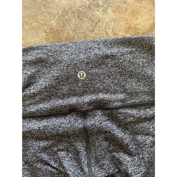Lululemon Wunder Under Crop Leggings 21" Heathered Black Size 6 - Picture 6 of 11